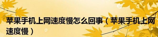 苹果手机网速慢的解决方法（解决苹果手机网速慢问题的实用技巧和建议）